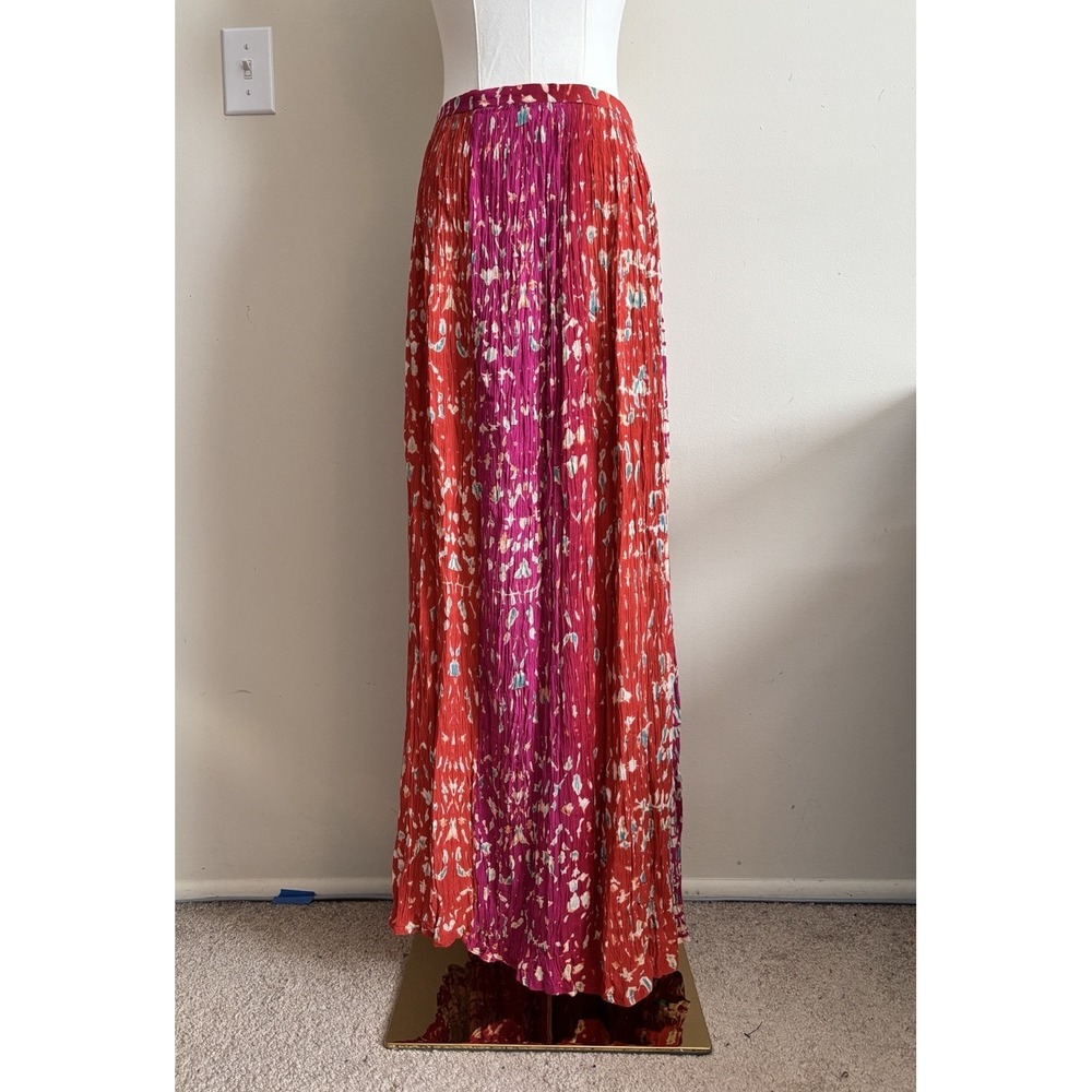 Vintage Y2K‎ Fairy Maxi Skirt Large XL Orange Purple Flowy Boho Hippie